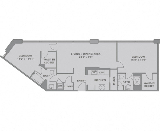 Floorplan for Apartment #01-917, 2 bedroom unit at Halstead Haverhill